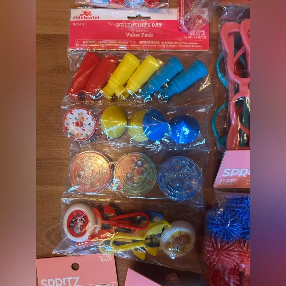 Lot of Valentines Day Spritz Party Favors